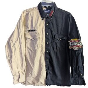 Wrangler National Finals Rodeo LV 2001 Long‎ Sleeve Button Shirt Men's Size XL